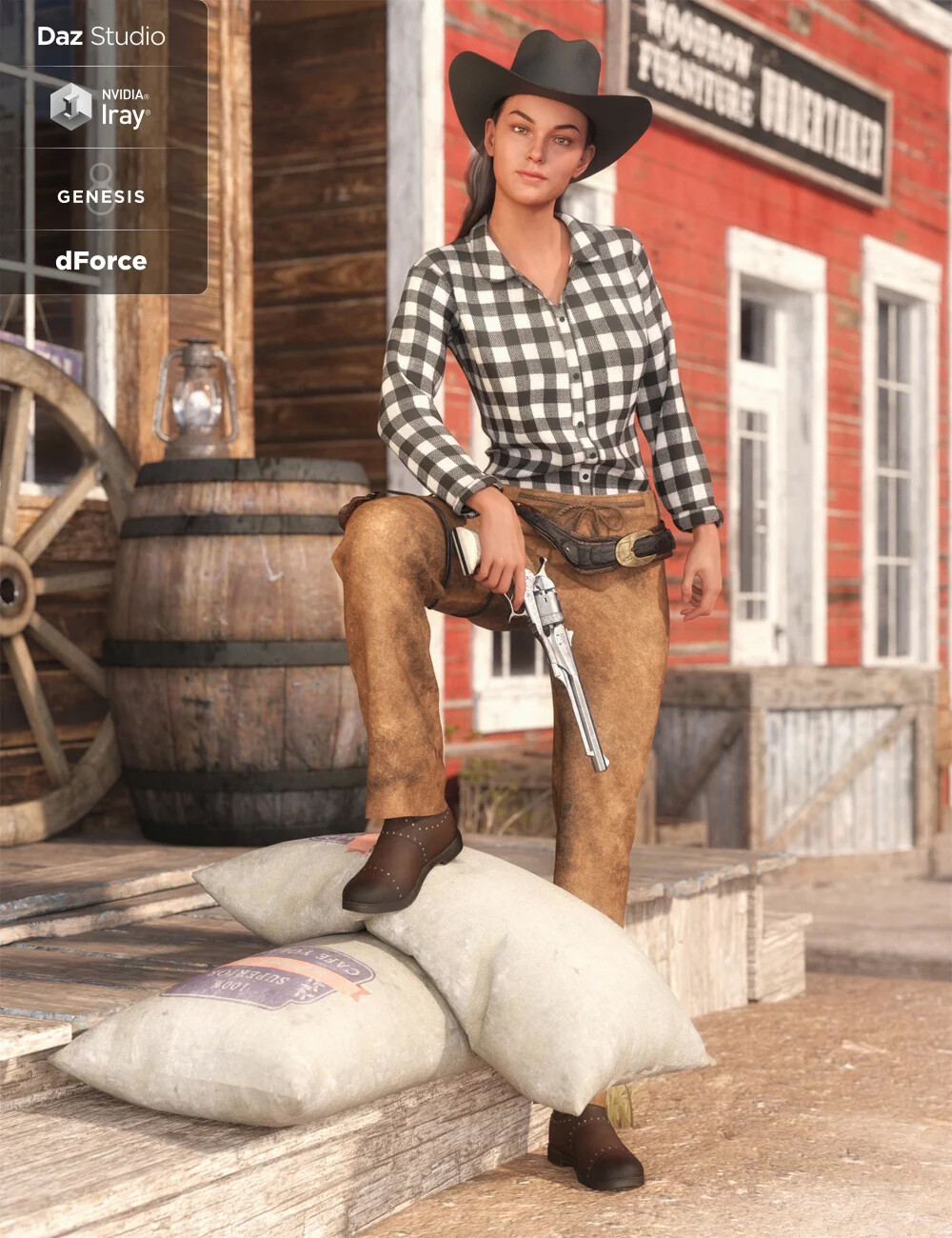 ArtStation dForce Everyday Cowgirl Outfit for Genesis Female(s)