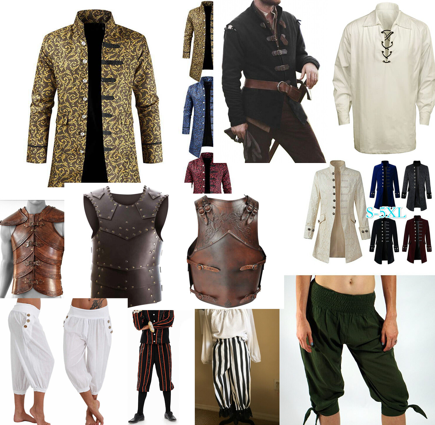 I also assembled a large amount of costume references that matched the style I was going for.  The model is based on a Dungeons and Dragons character I play, so  I wanted to convey his flashy sense of fashion through medieval-style clothing.