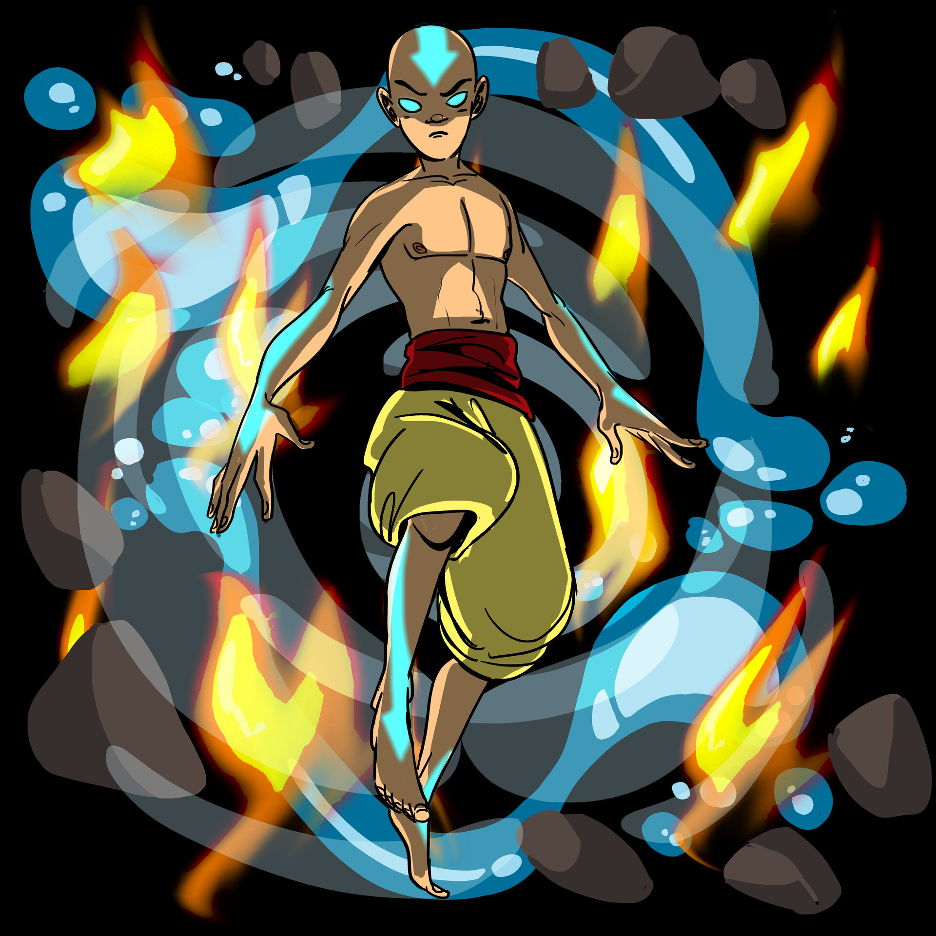 korra and aang avatar state