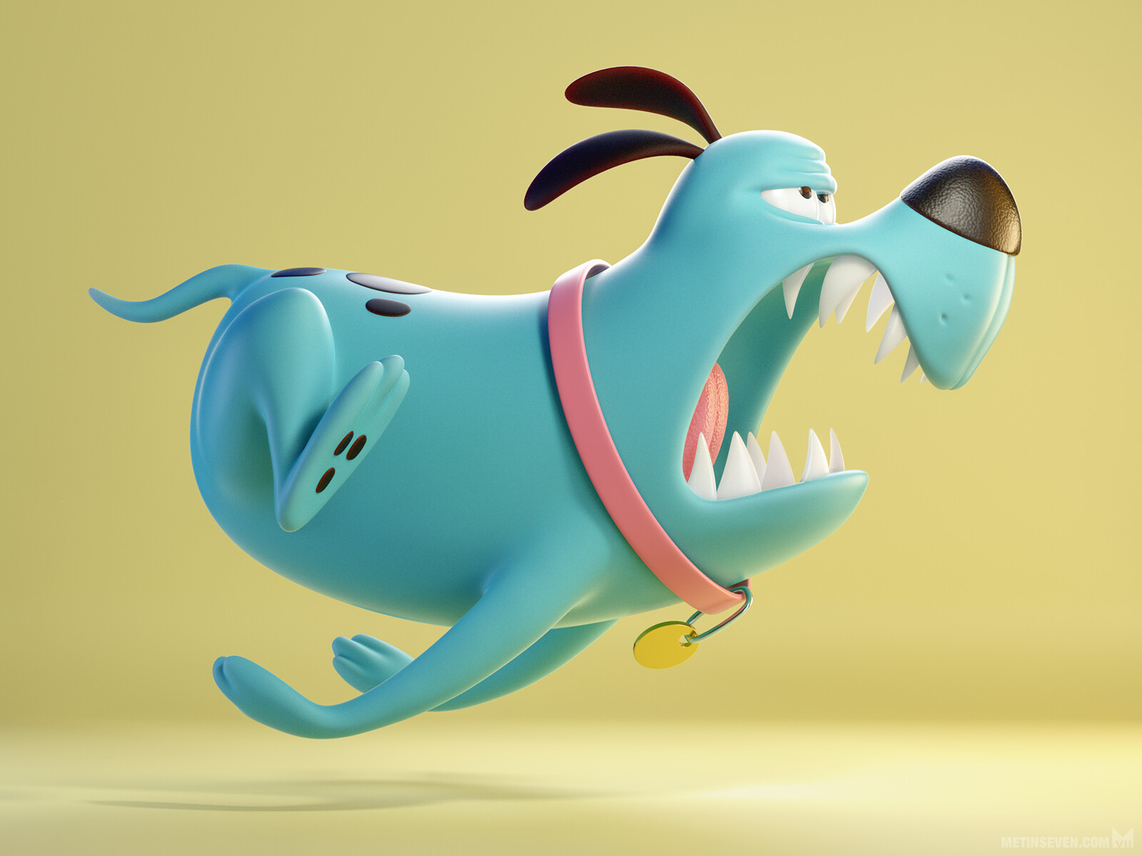 3D character model of a cartoon-style dog | Based on a drawing by Mark Christiansen
