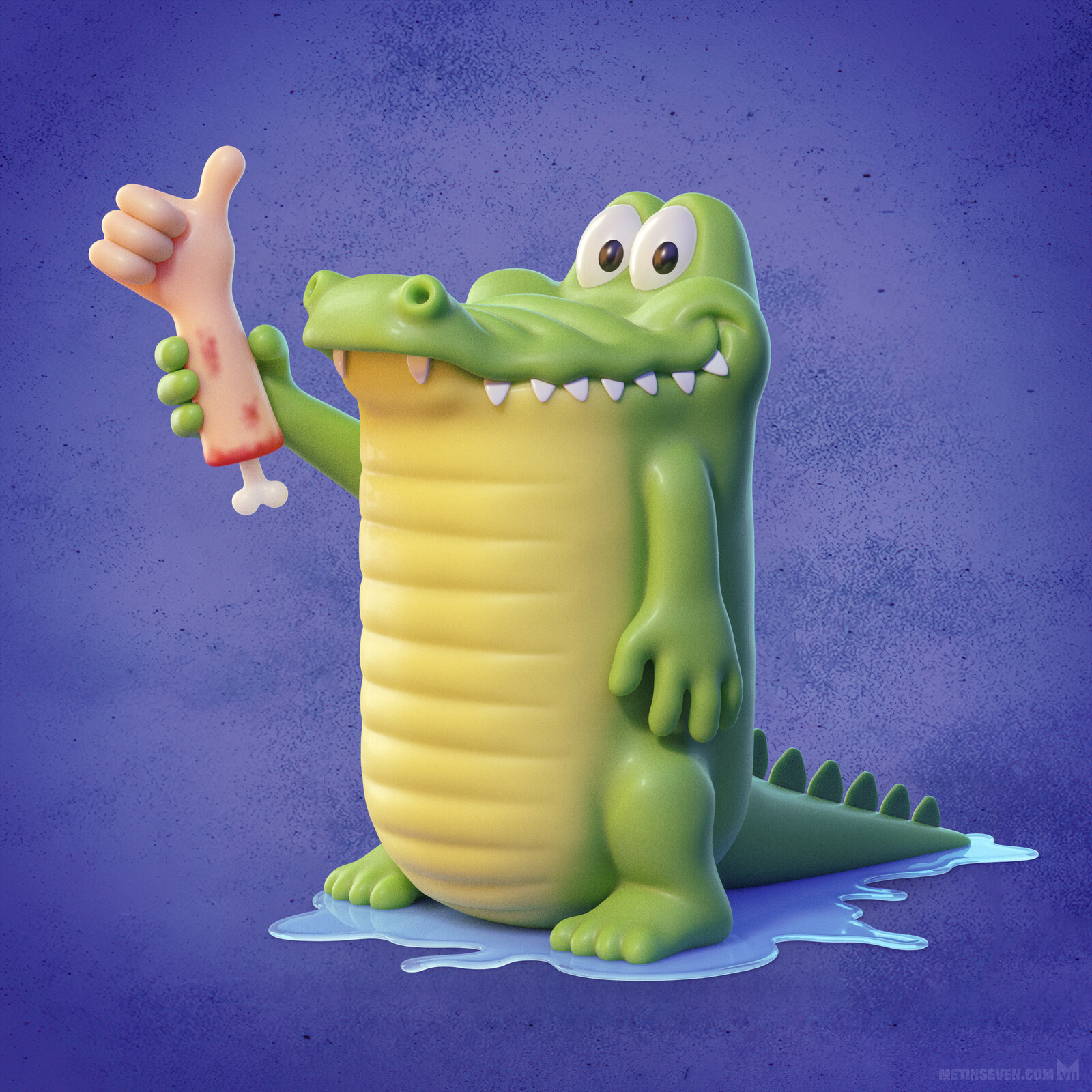 3D crocodile cartoon character | Concept: Jordan Koch