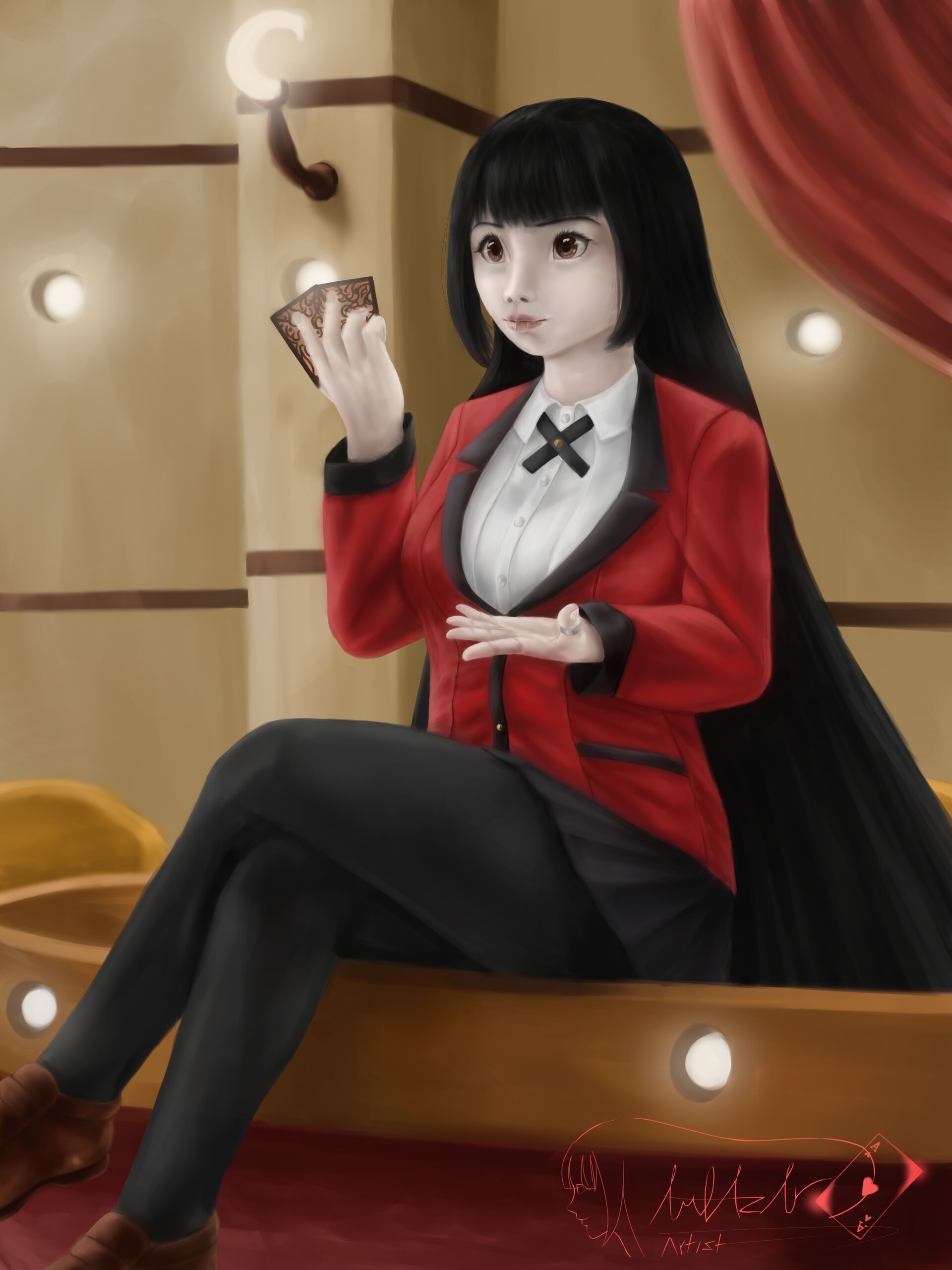 Artstation Jabami Yumeko Kakegurui Antazar Draw Học viện tư thục hyakkaou la nơi danh cho học sinh thuộc tầng lớp danh gia. artstation jabami yumeko kakegurui