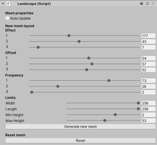 Generator script UI