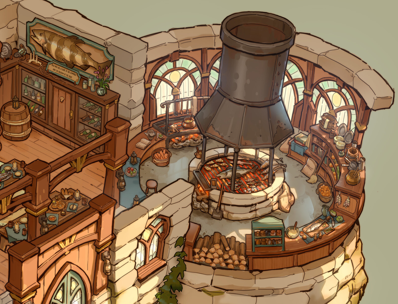 Close up of the kitchen