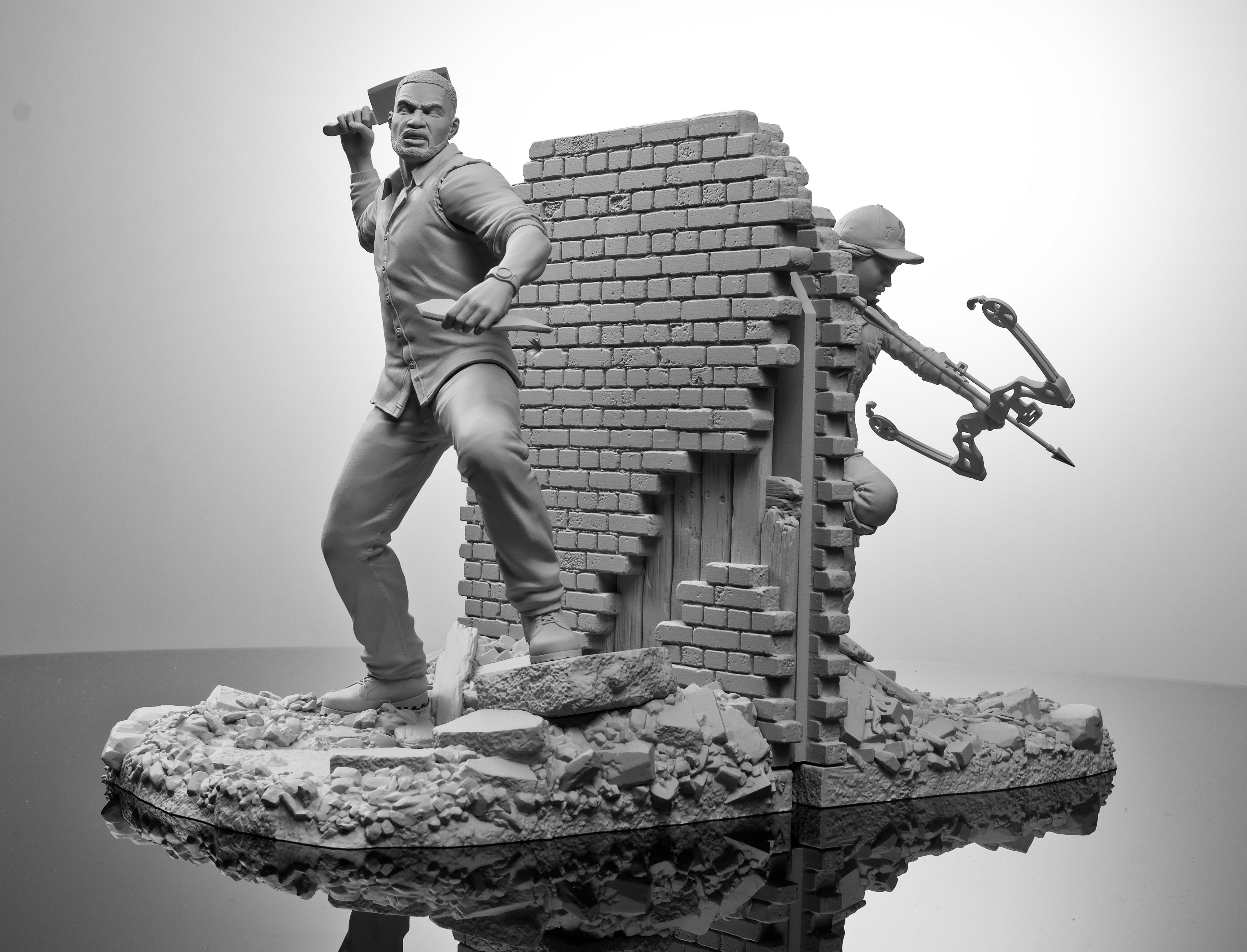 The walking dead lee and clementine statue deals