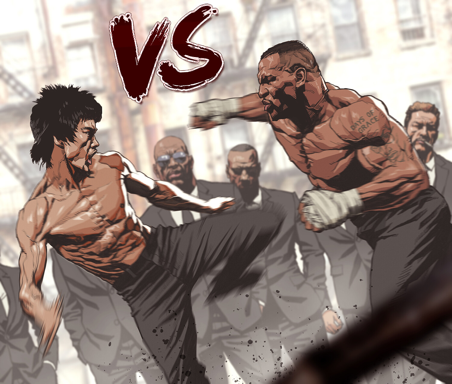 ArtStation - Bruce Lee VS Mike Tyson