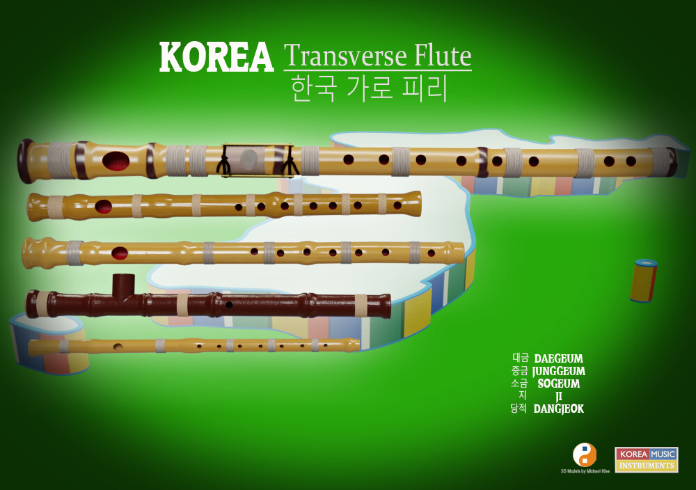 Korea Transverse Flutes Front view