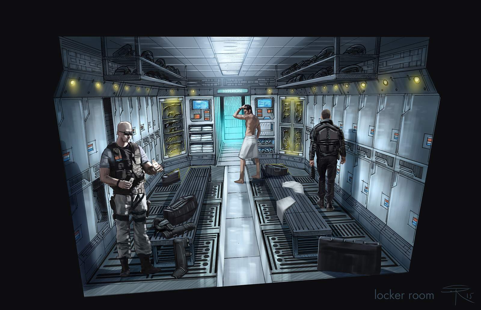 Тв sci fi прямой эфир. Sci Fi Interrogation Room. Dark matter варфейс. Sci Fi Locked Room. Игра где в будущем люди путешествуют по темной материи.