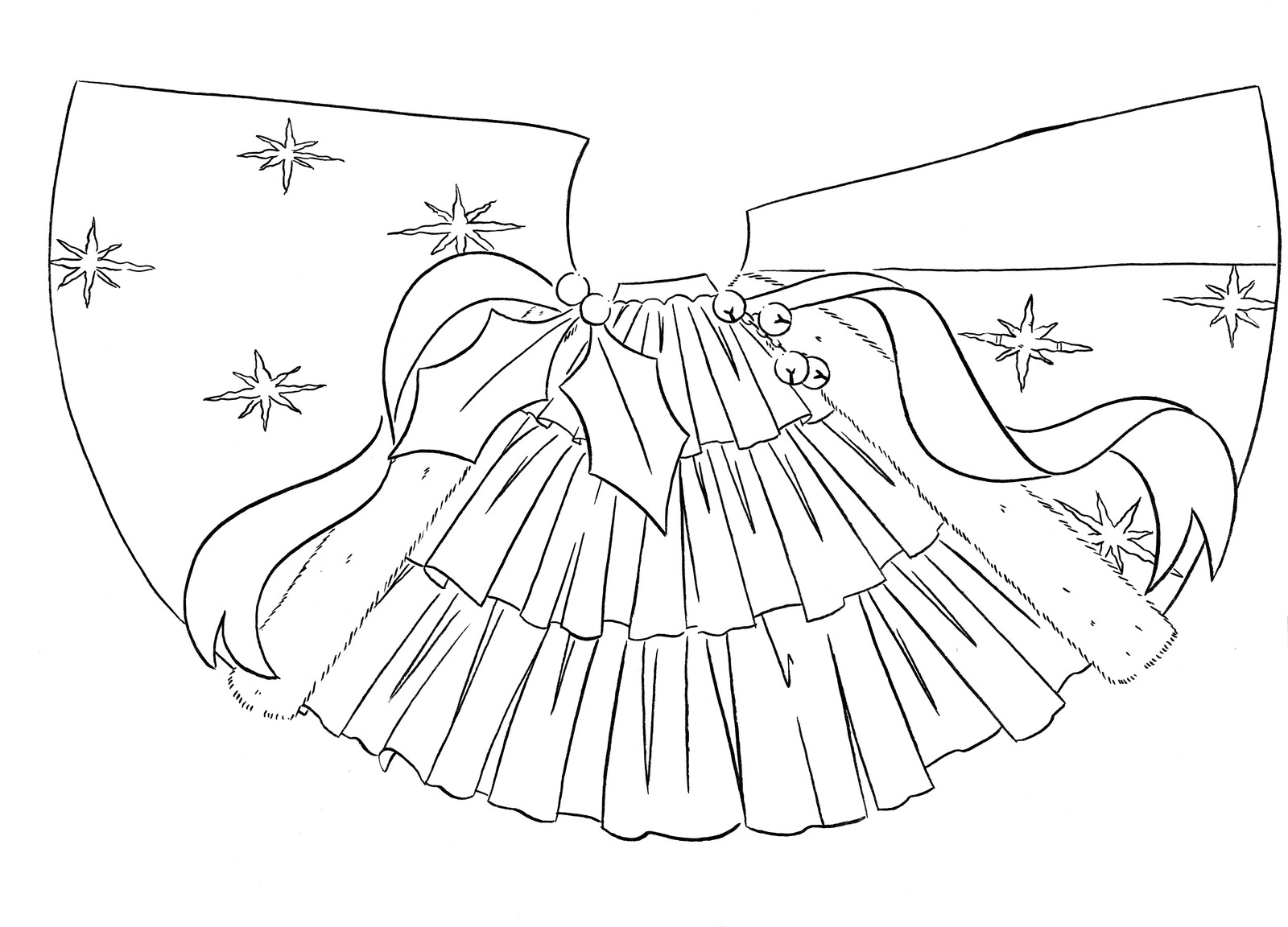 Papercraftmas Day 13: Tree Top Angel- Printable Lineart Part 3