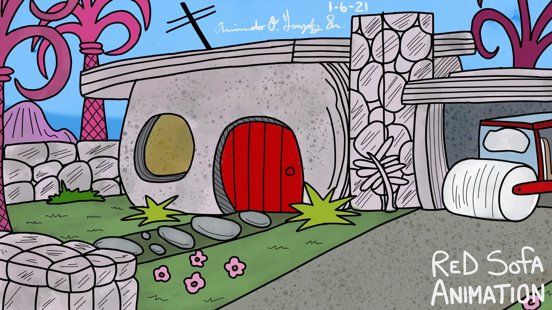 Flintstones background top