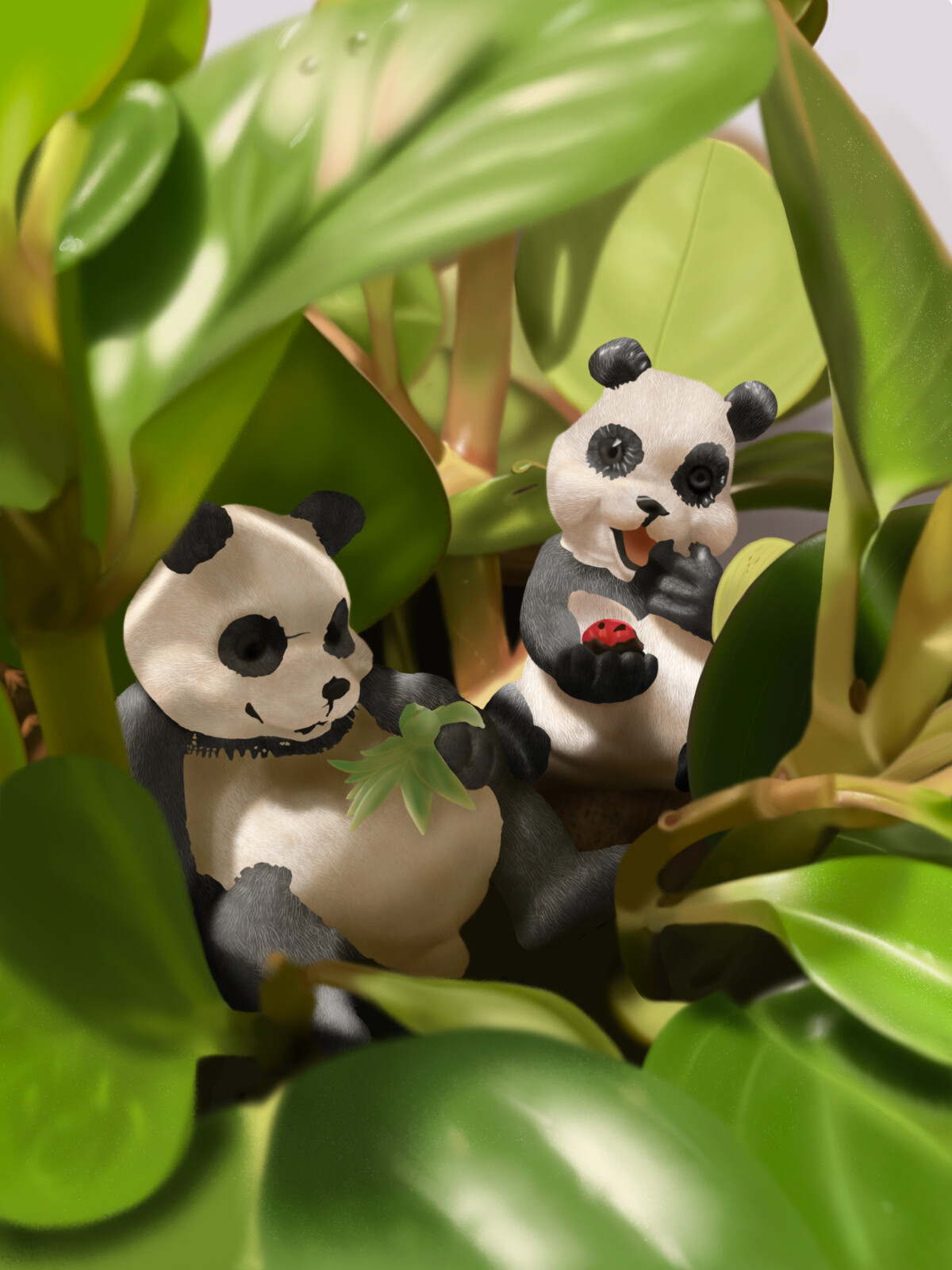 Panda Figurines 