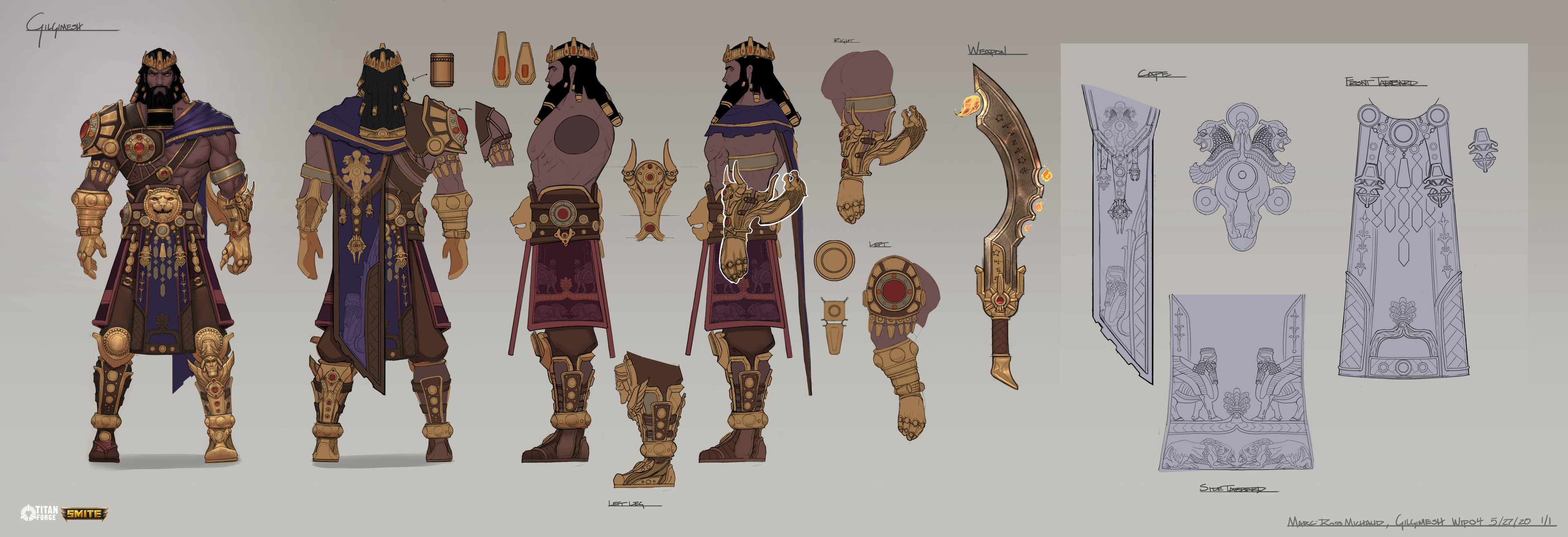 Smite Gilgamesh Concept Art Artstation Gilgamesh Smite Marc Ross Michaud artstation gilgamesh smite marc ross