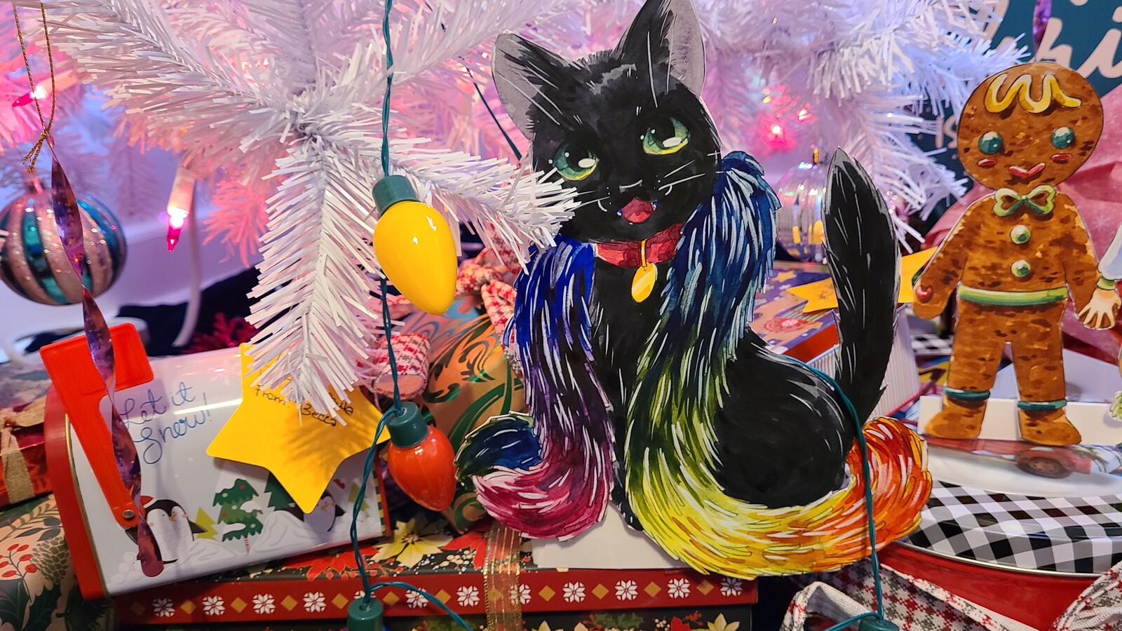 Papercraftmas Day 9: Tinsel Troublemaker- assembled papercraft