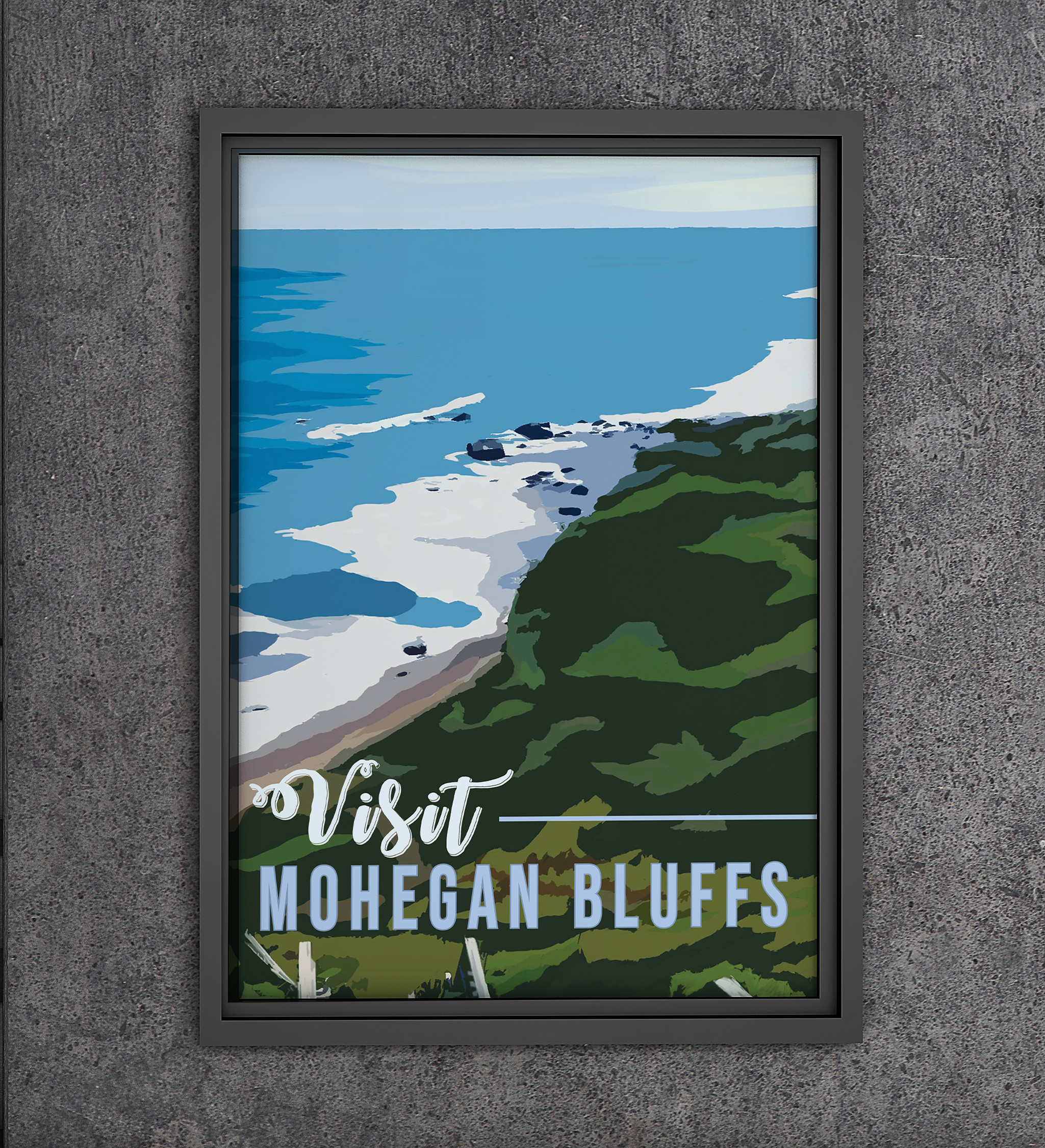 Mohegan Bluffs Travel Poster