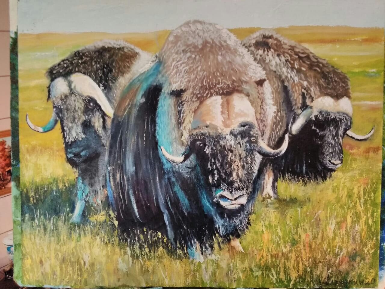 Artstation Musk Ox 3 Taimyr Peninsula Oil Painting Aleksandr Siparkin