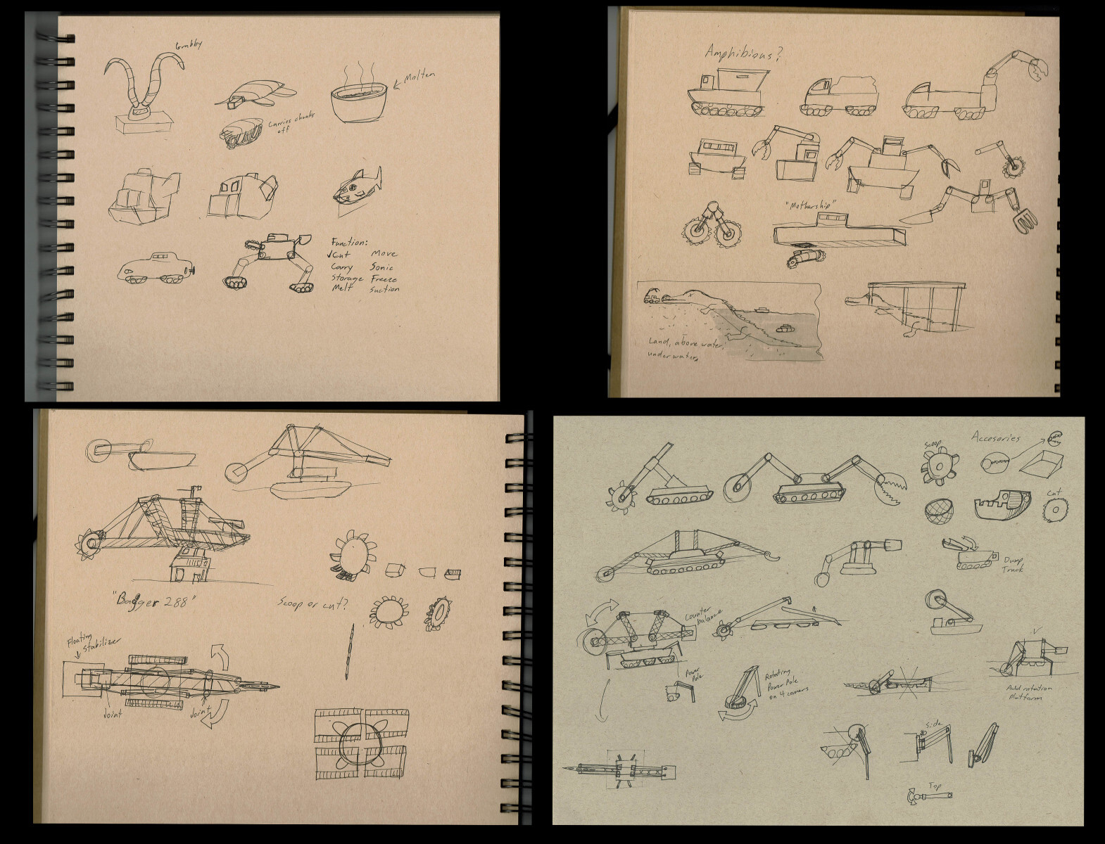 Some early brainstorming and iteration sketches
