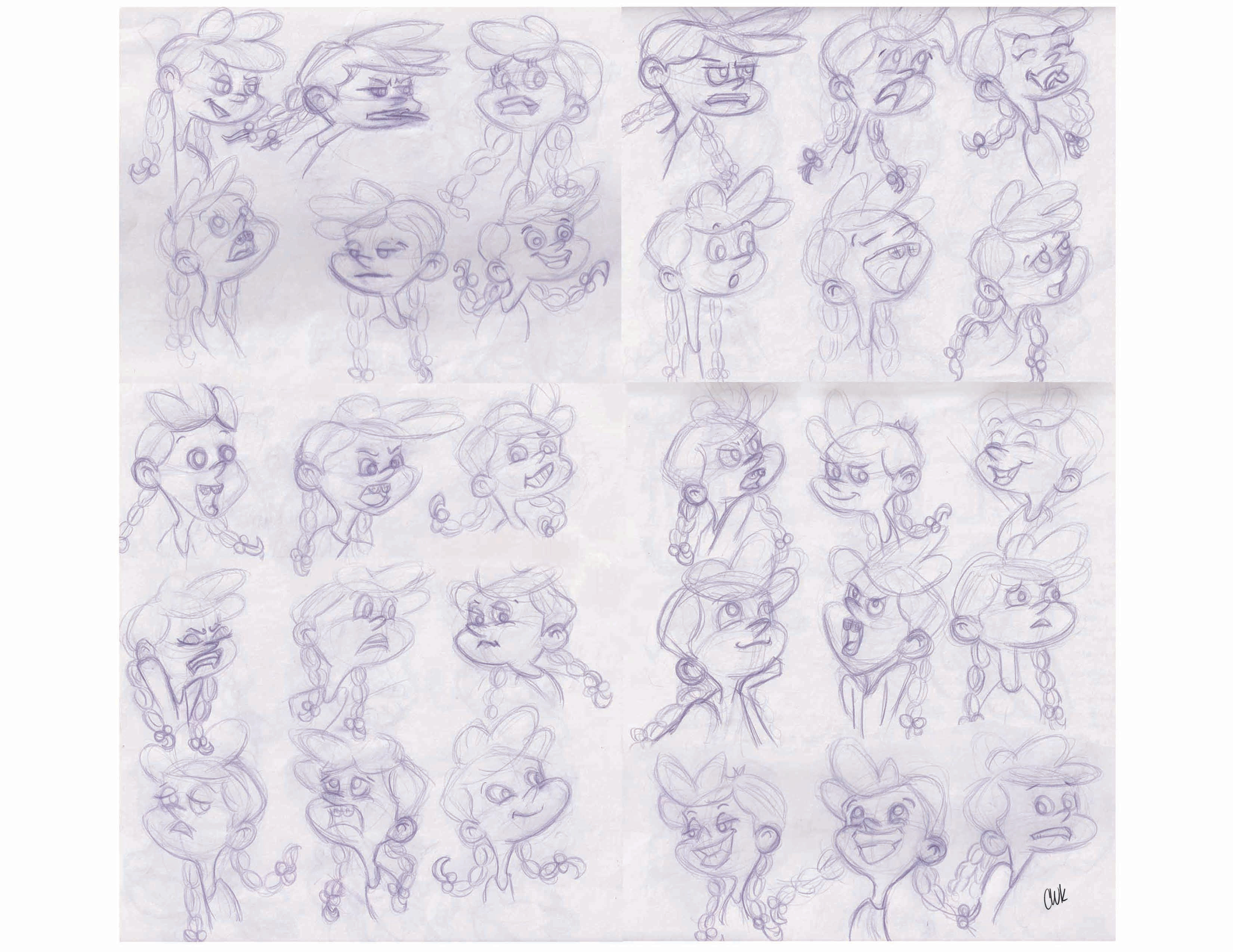 Rough expression sheet concepts.