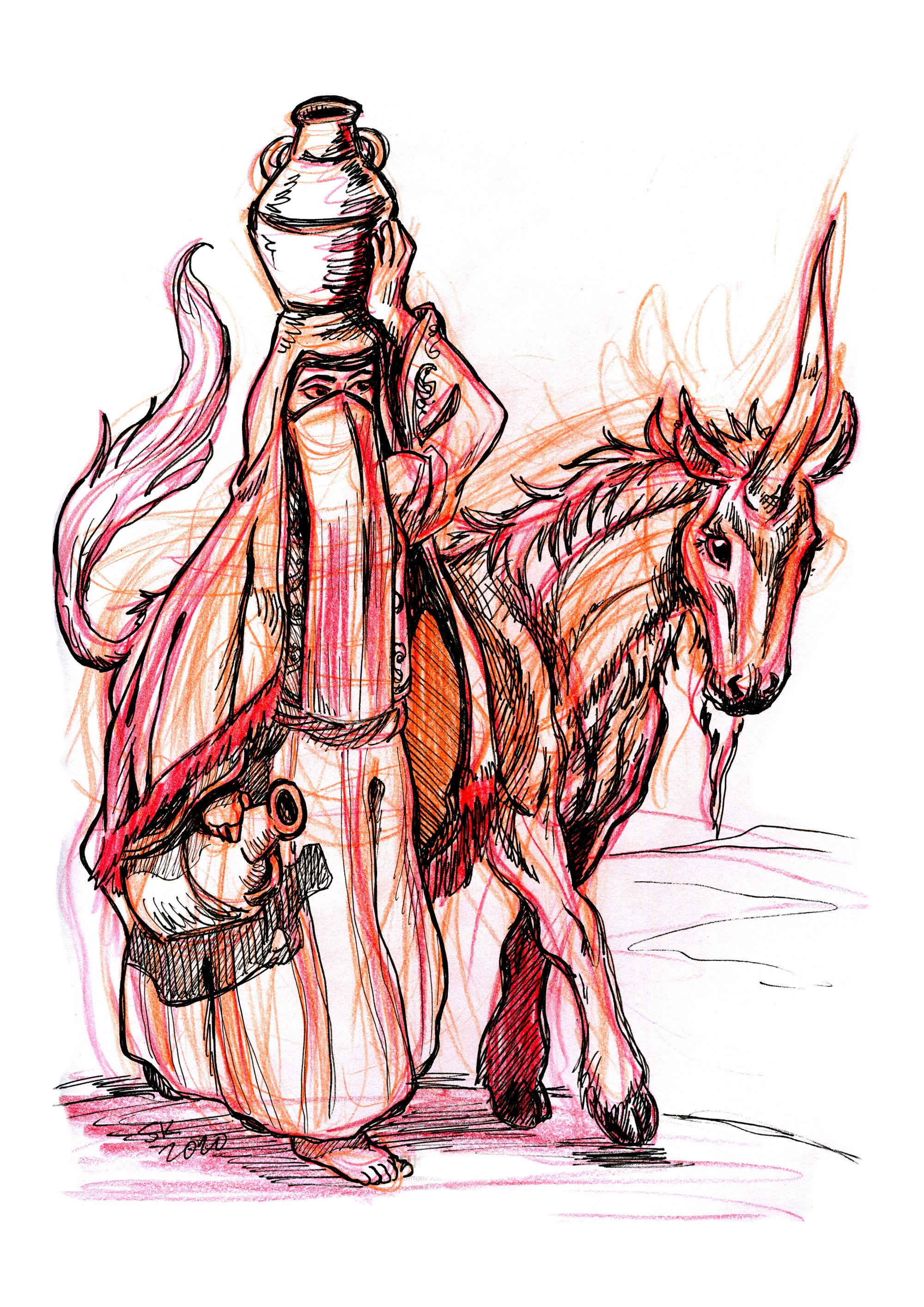She filled her jars and the karkadann walked her safely back to the village.