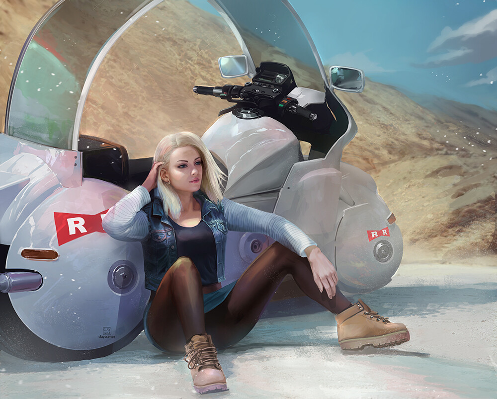 clayscence art - Android 18. Patreon reward