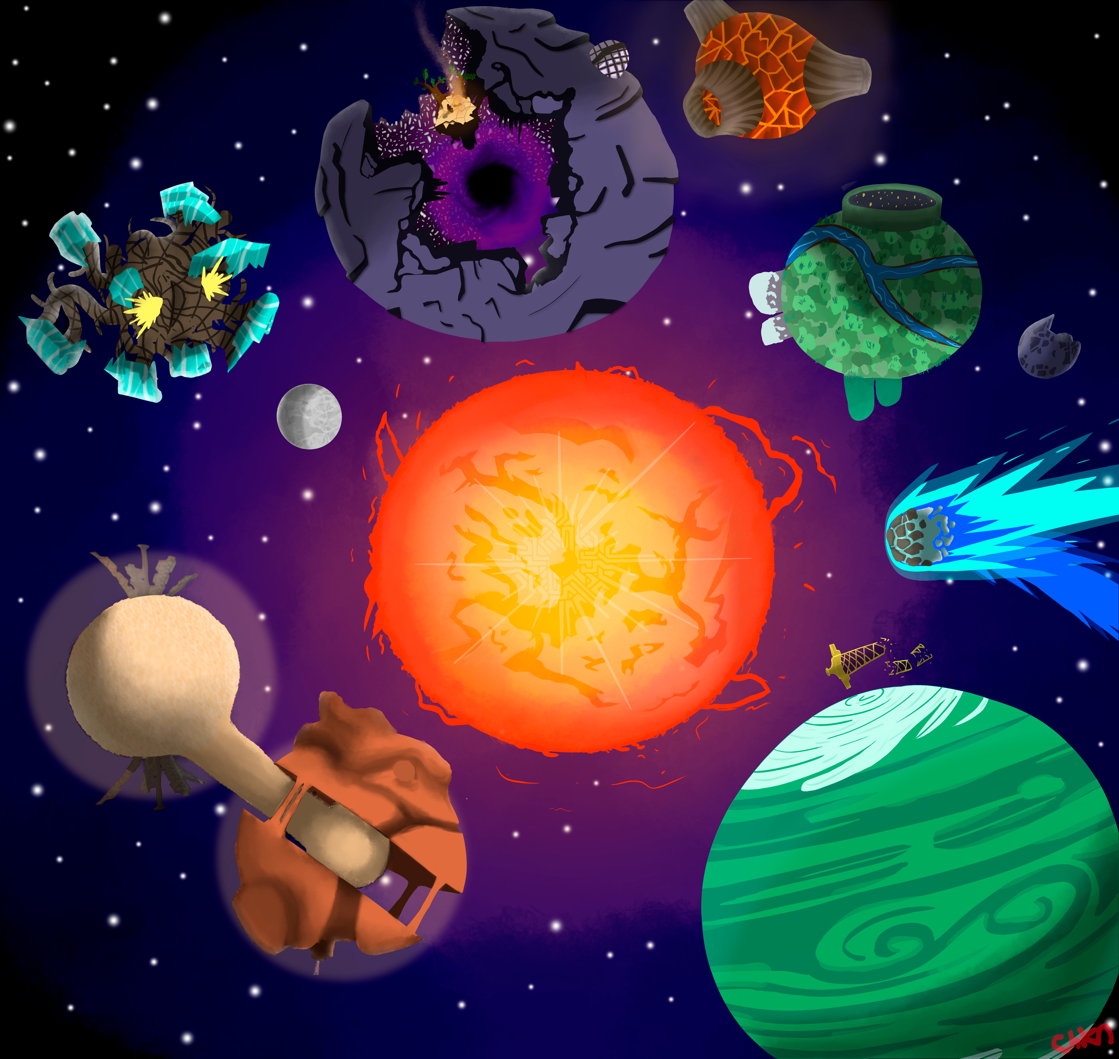 Outer Wilds Planets (64x64) by zarcy on DeviantArt