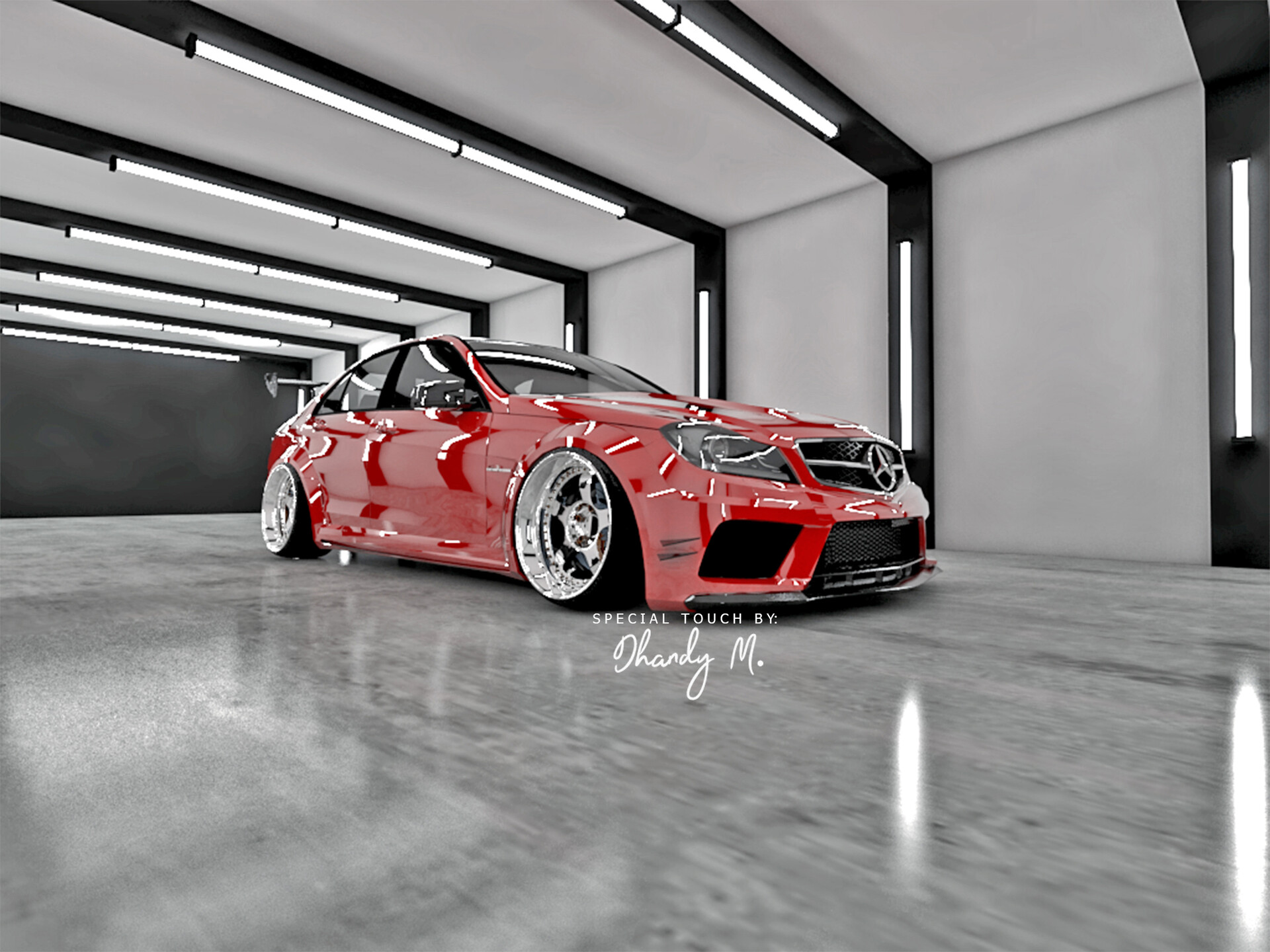 Artstation Mercedes Benz C63 Amg Red Spirit Stance Full Custom Kit Dhandy