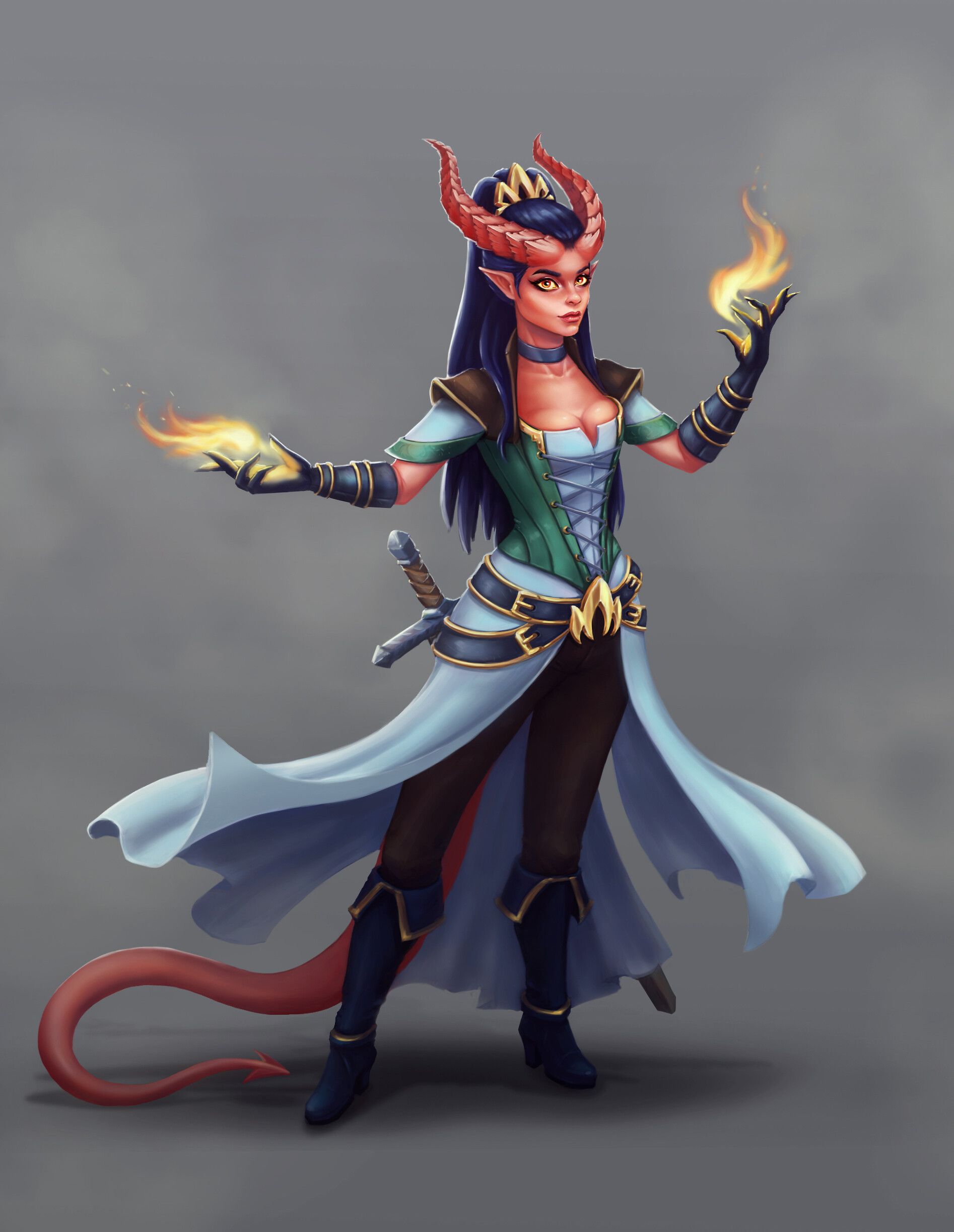 Artstation Tiefling Sorcerer