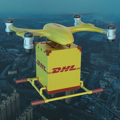EHang DHL Express Drone 3D model