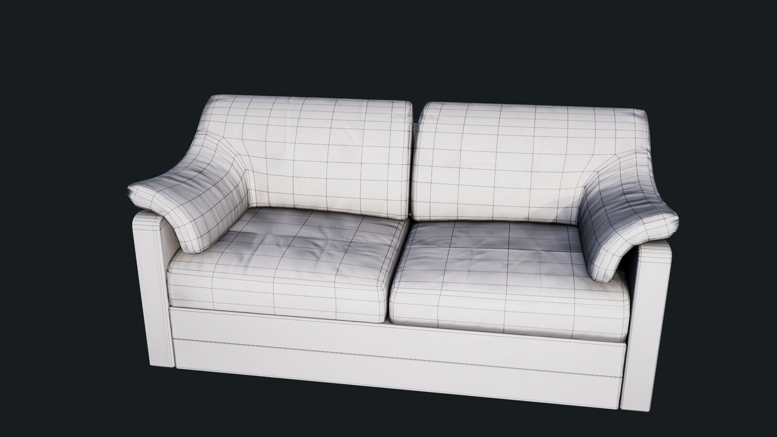 leather sofa topology. Details were sculpted in Zbrush and baked into a normal map