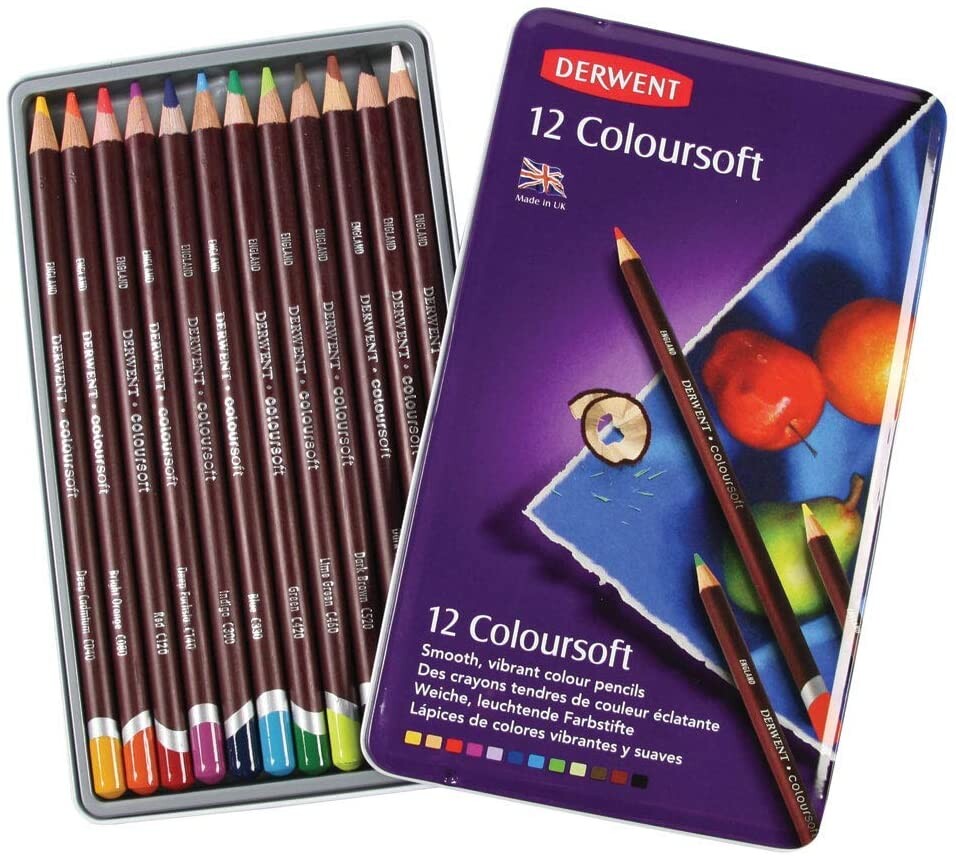 Use softcore coloured pencils. they are better for quick, single stroke application.