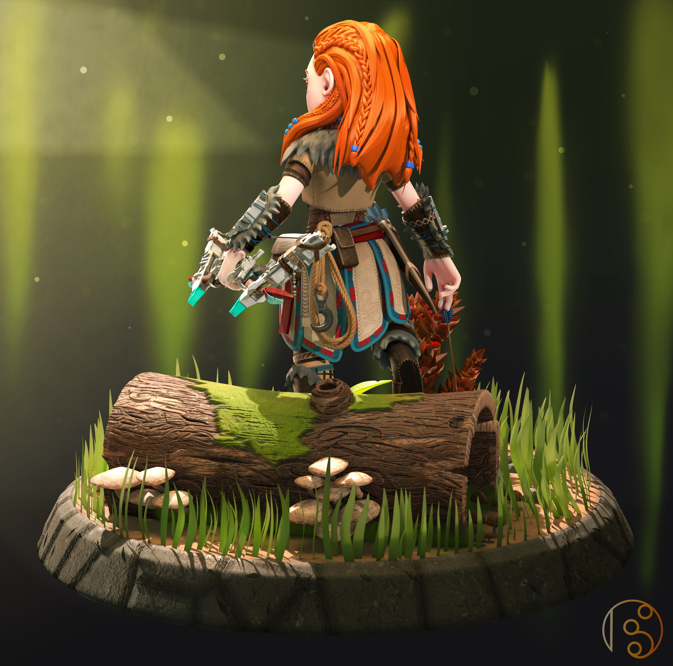 Aloy Left View (Rendered in Arnold)