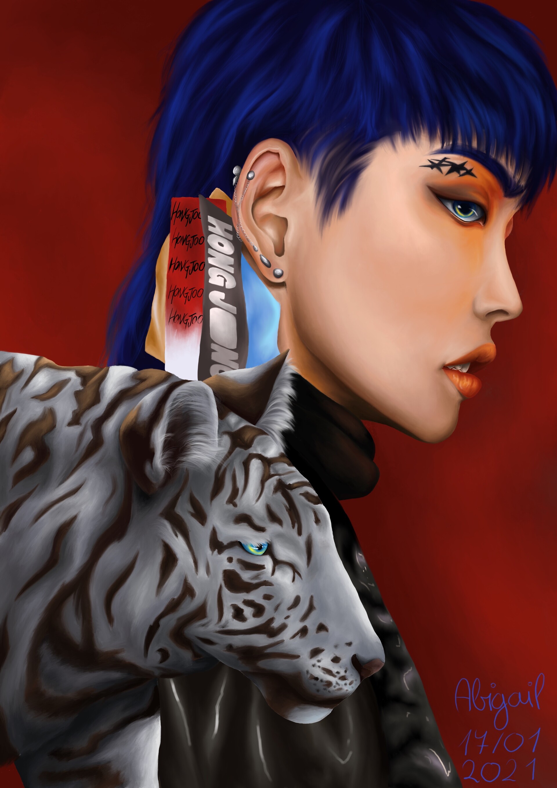 kim hongjoong fanart redraw abigail