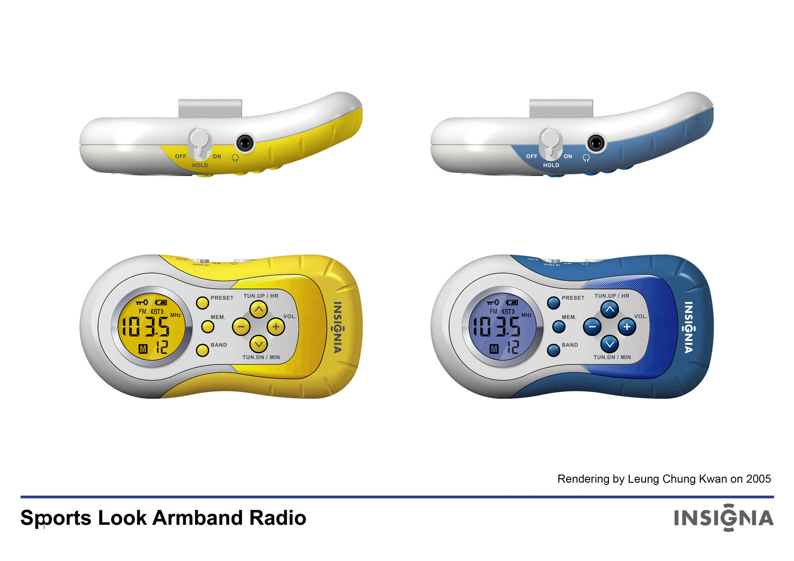 💎 Sports Look Armband Radio | Rendering by Leung Chung Kwan on 2005 💎
Brand Name︰INSIGNA | Client︰Star Light Electronics Co., Ltd.
Product Color Rendering︰http://bit.ly/sl05-armband-radio-v2
