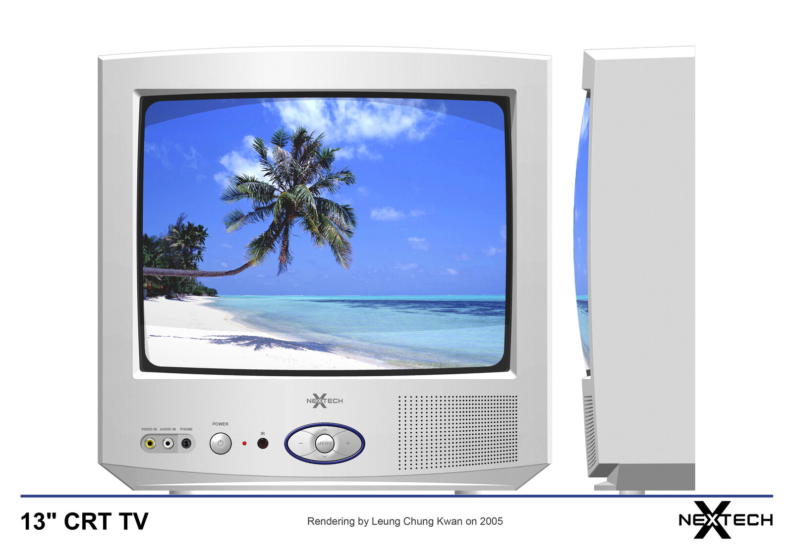 💎 13" CRT TV | Rendering by Leung Chung Kwan on 2005 💎
Brand Name︰NEXTECH | Client︰Star Light Electronics Co., Ltd.