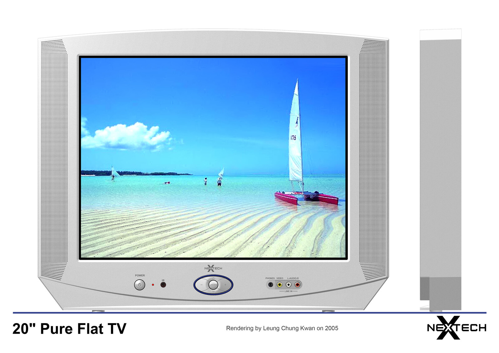 💎 20" Pure Flat TV | Rendering by Leung Chung Kwan on 2005 💎
Brand Name︰NEXTECH | Client︰Star Light Electronics Co., Ltd.