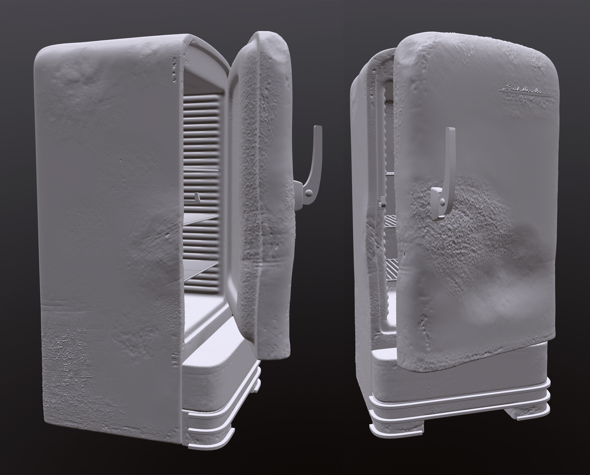 ArtStation Old refrigerator horror prop