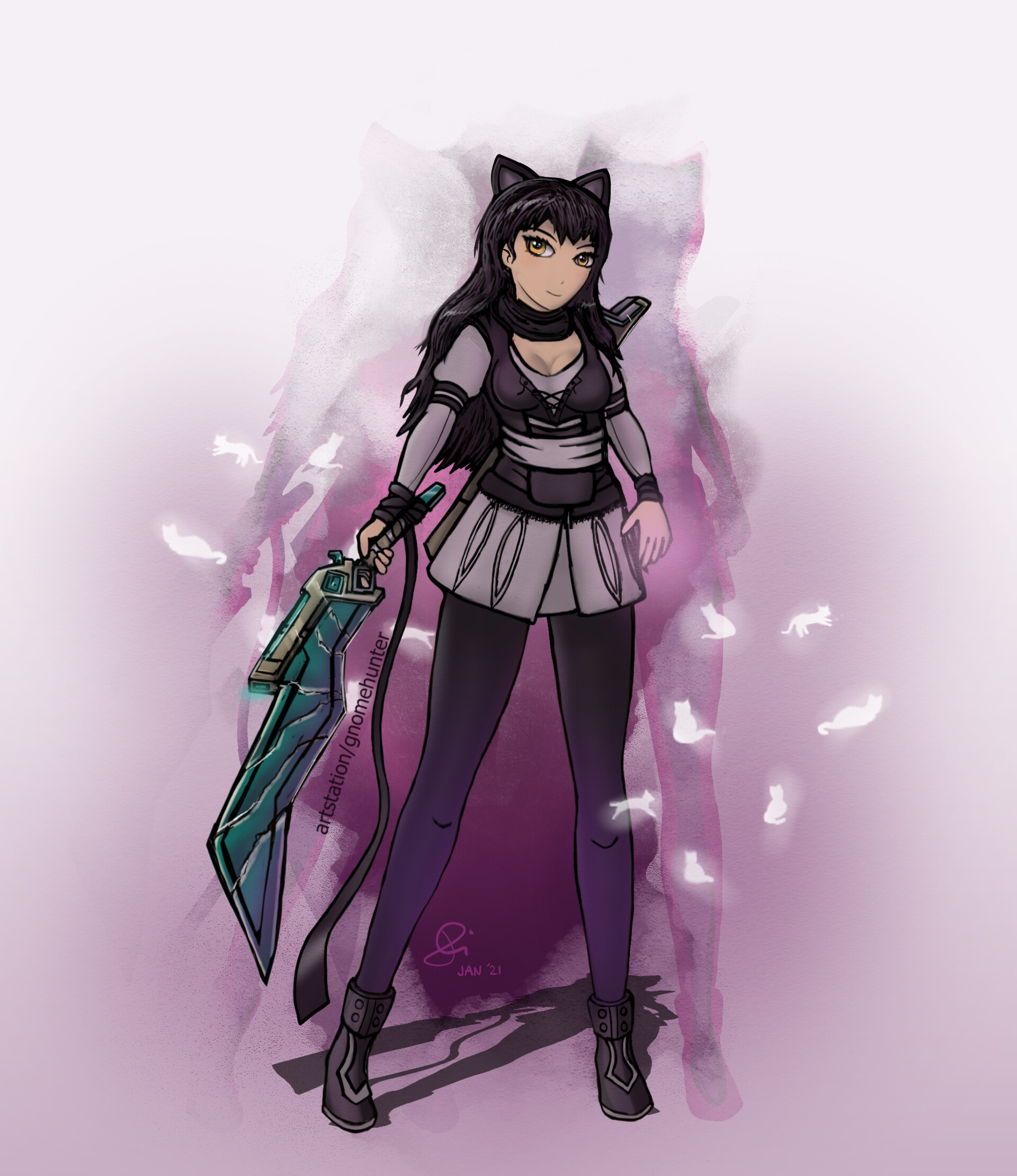 ArtStation - Commission - Blake Belladonna - Chronomancer (RWBY x Guild
