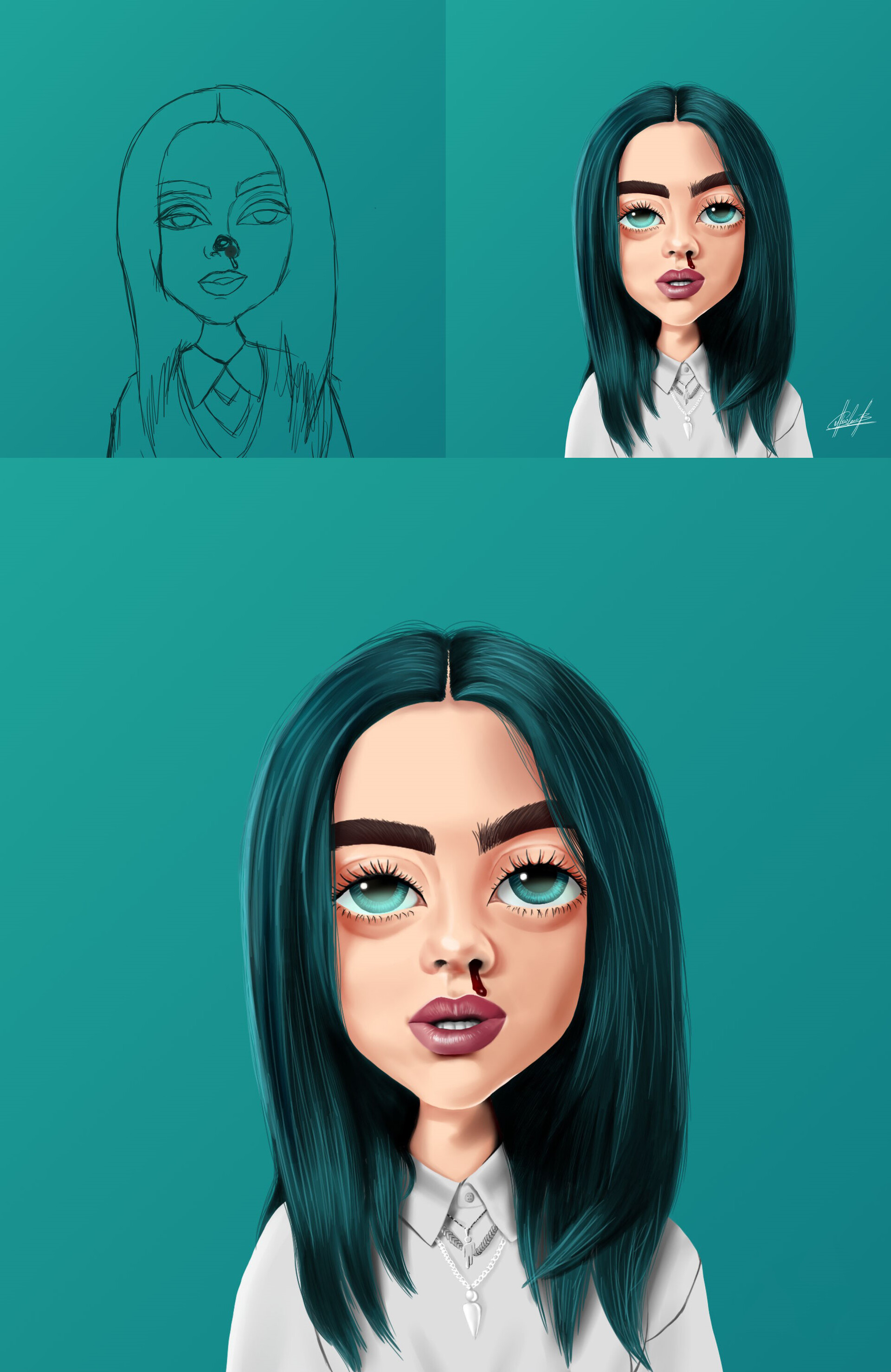 Billie eilish drawing cartoon new arrivals