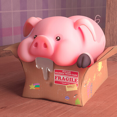 Gravity Falls - Waddles - 3D Fan art