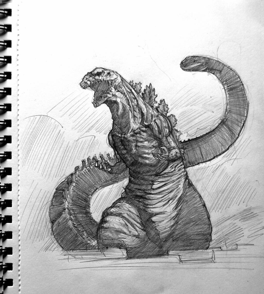 Artstation Shin Gojira Pencil Sketch From Screenshot D Stokes