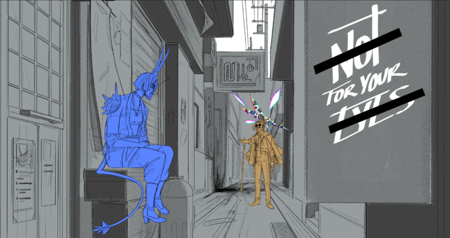 narrowed down the composition more, to give the picture a stronger sense of suspense and drag the viewer's attention to the center of the alleyway.