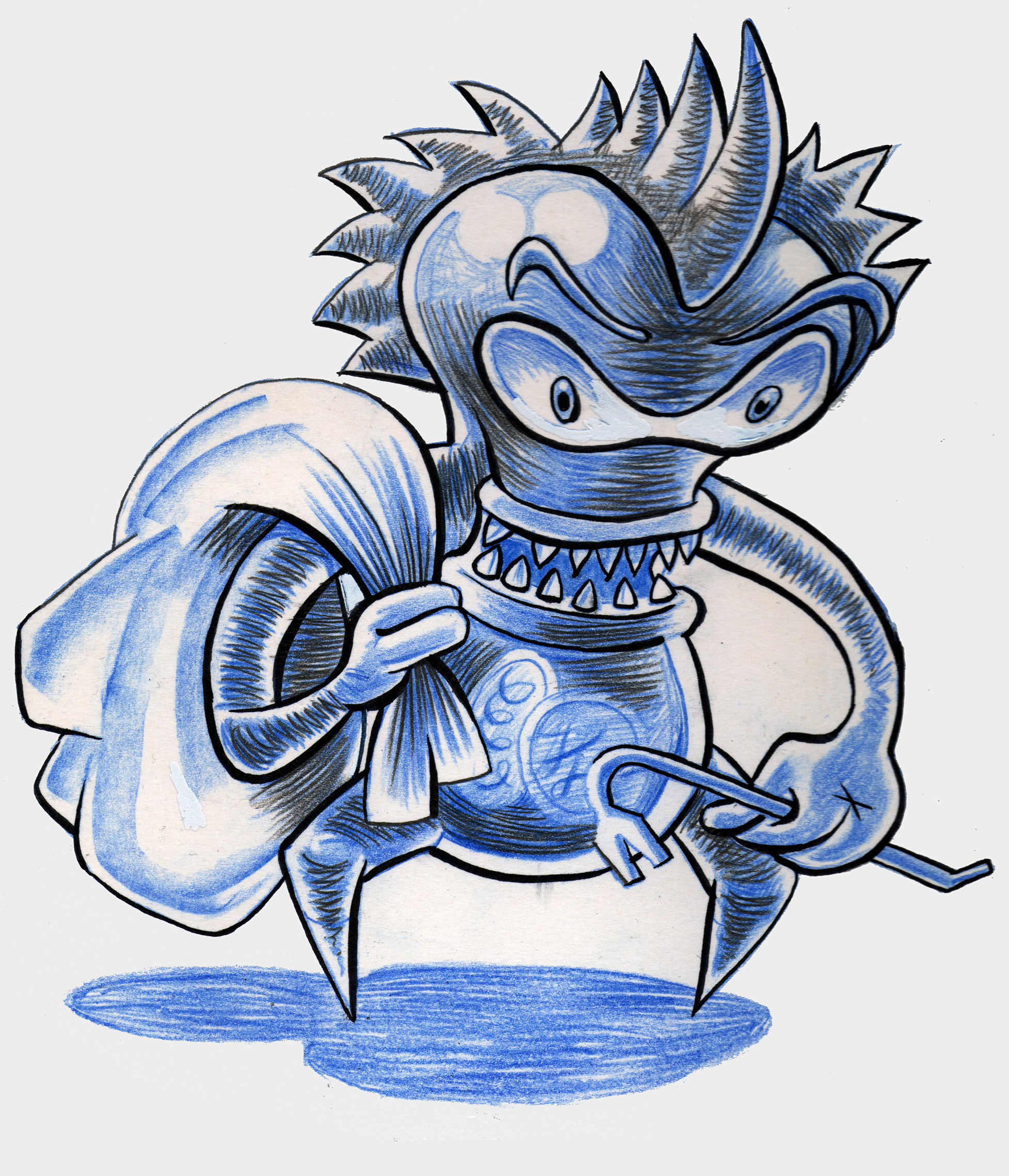 Bad Bacteria: These are more "viral" and angular to appear more intimating. The first draft had the character as tripodic to appear more alien.