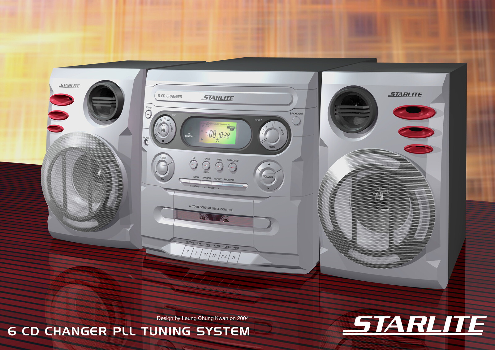 💎 6 CD Changer PLL Tuner with Single Cassette Hi-Fi | Design by Leung Chung Kwan on 2004 💎
Brand Name︰Starlite | Client︰Star Light Electronics Co., LTD.
Other Views︰http://bit.ly/sl02e-6cd-pll-single