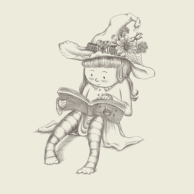Little witch reading