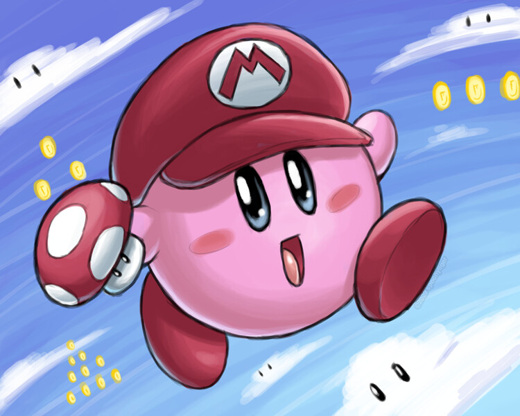 kirby mario hat