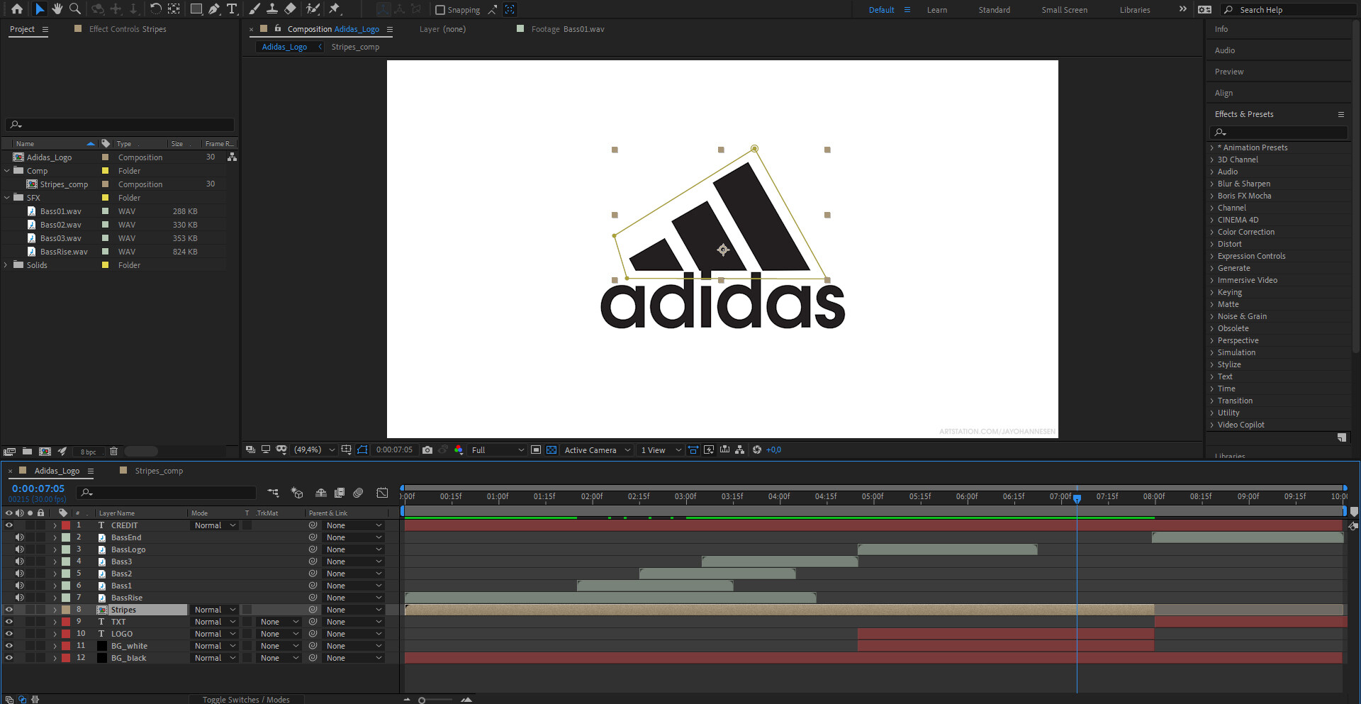 ArtStation - Animated Adidas Logo [Motion Graphics]