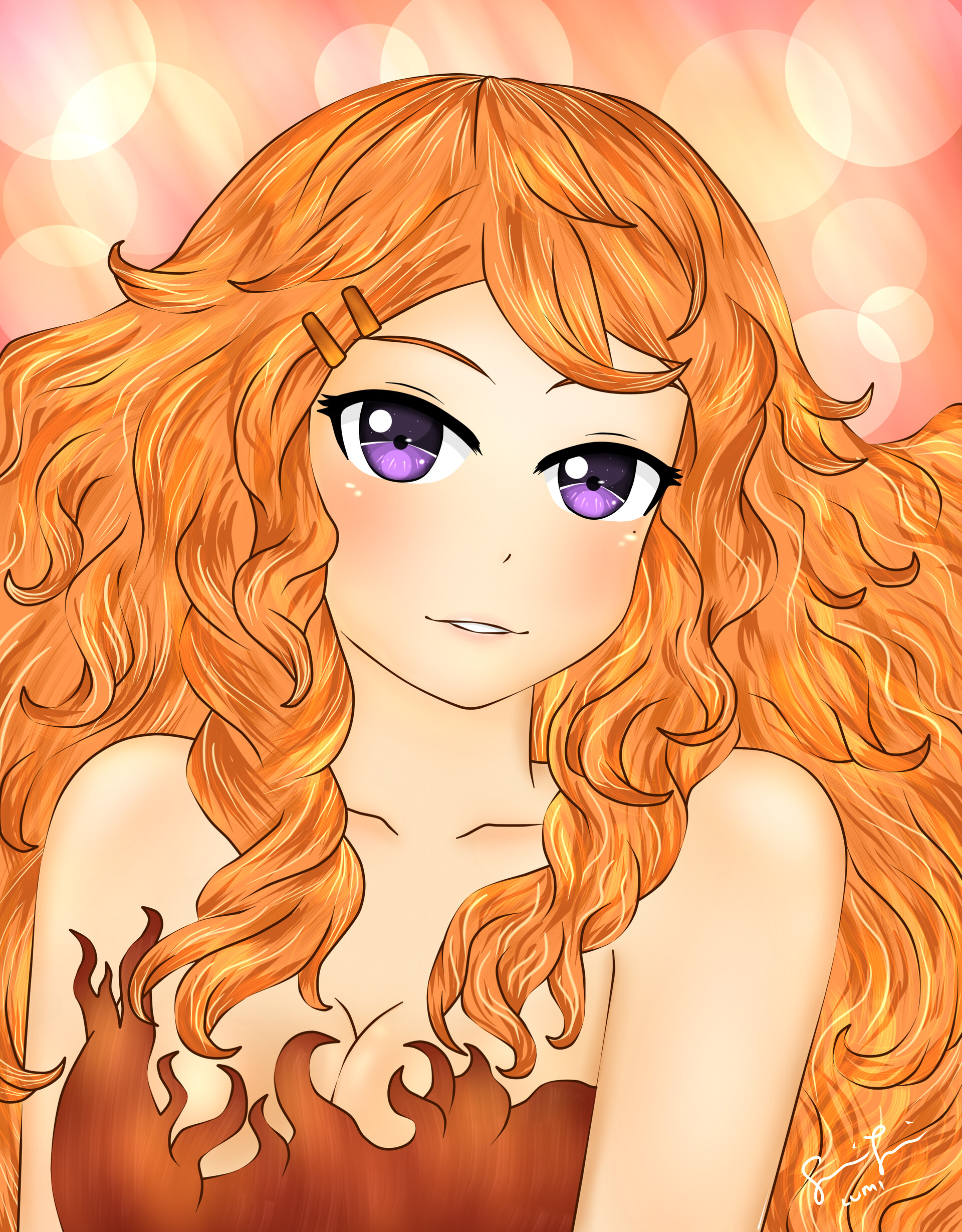Artstation Original Character Orange Haired Girl