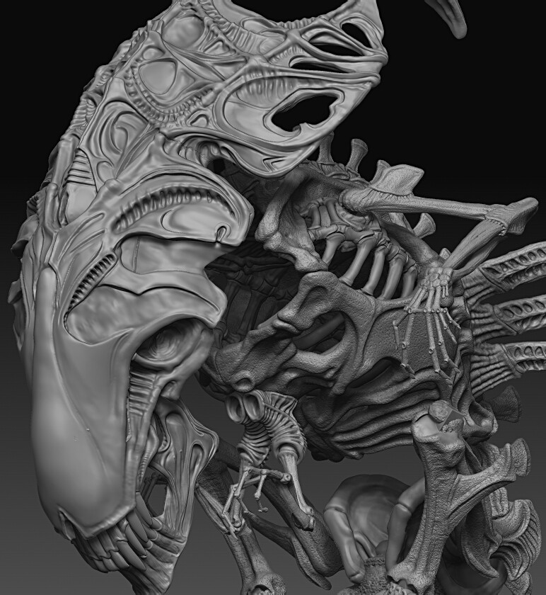 ArtStation - Alien Queen Chestburster Skeletal