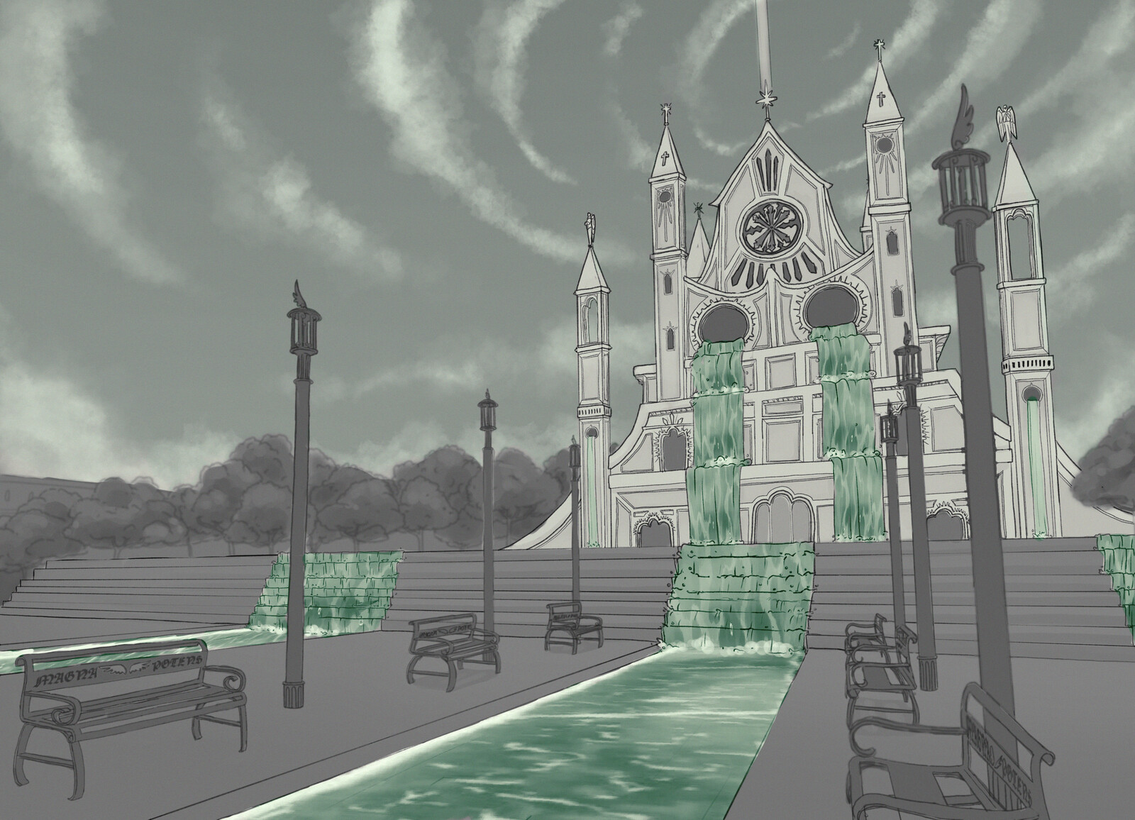 Cathedral Line art