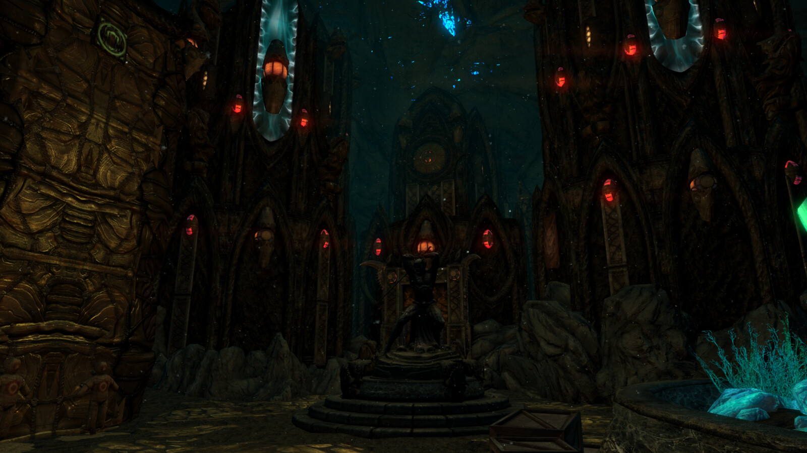 The House of Fangs serves as the military arm of the Falmer civilization. Their Cathedral of War is fortified by thick, stone walls. 