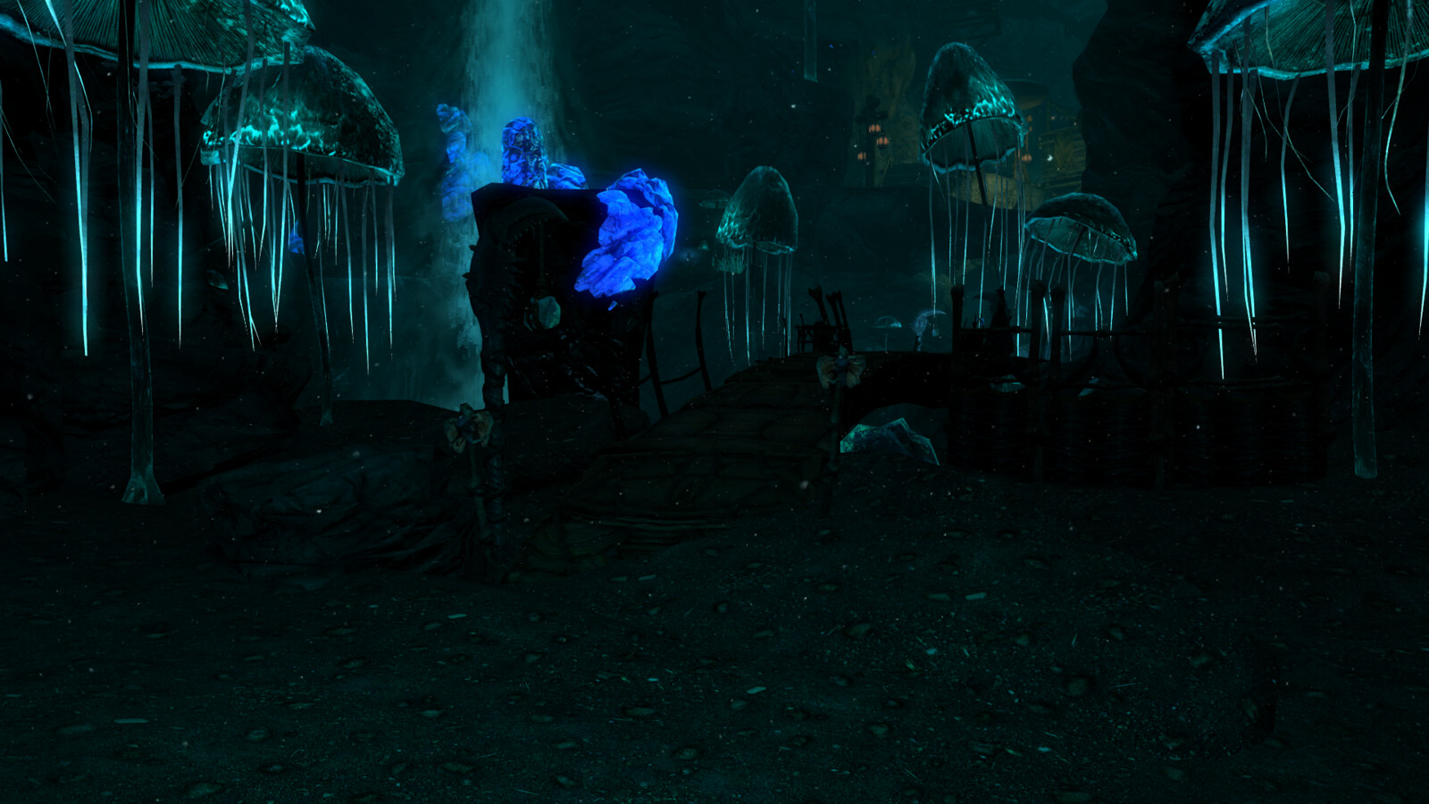 Large, crystal outcroppings can be found throughout the city.